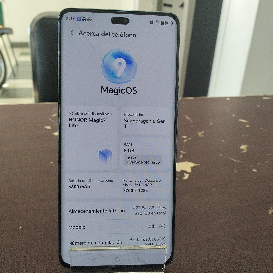 CELULAR HONOR MAGIC 7 LITE BRP-NX3 (2025) 512 GB 8 GB RAM (SEMINUEVO)