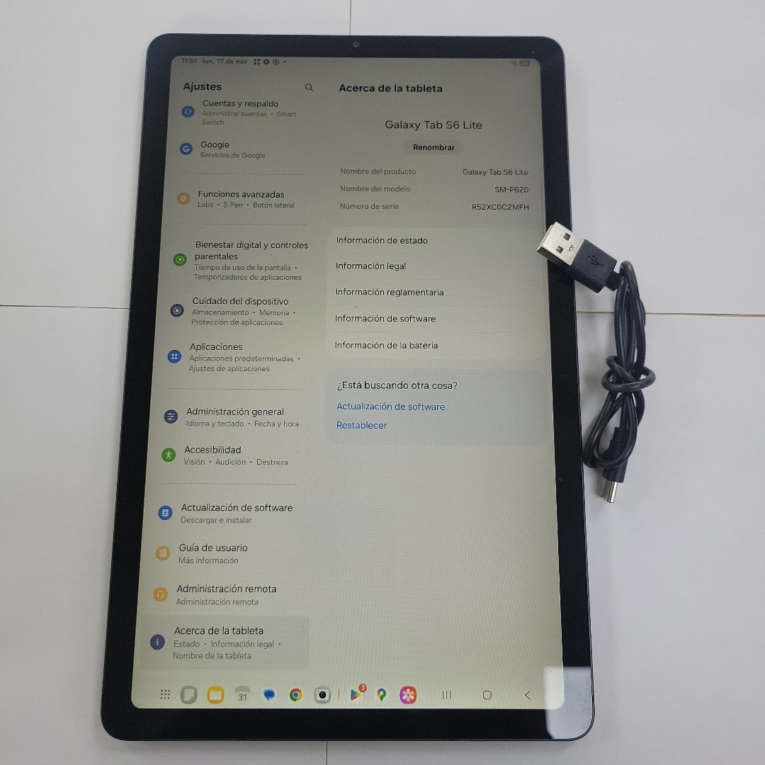 TABLETA SAMSUNG GALAXY TAB S6 LITE SM-P620 (2024) 128 GB 4 GB RAM (SEMINUEVO)