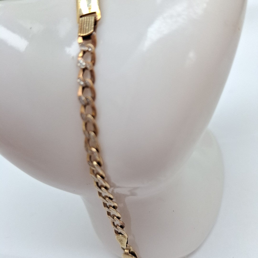 K1 5,40 GRMS 14 K ESPECIFICACIONES COMPLEMENTARIAS ESCLAVA TEJIDO ESLABONES (SEMINUEVO)