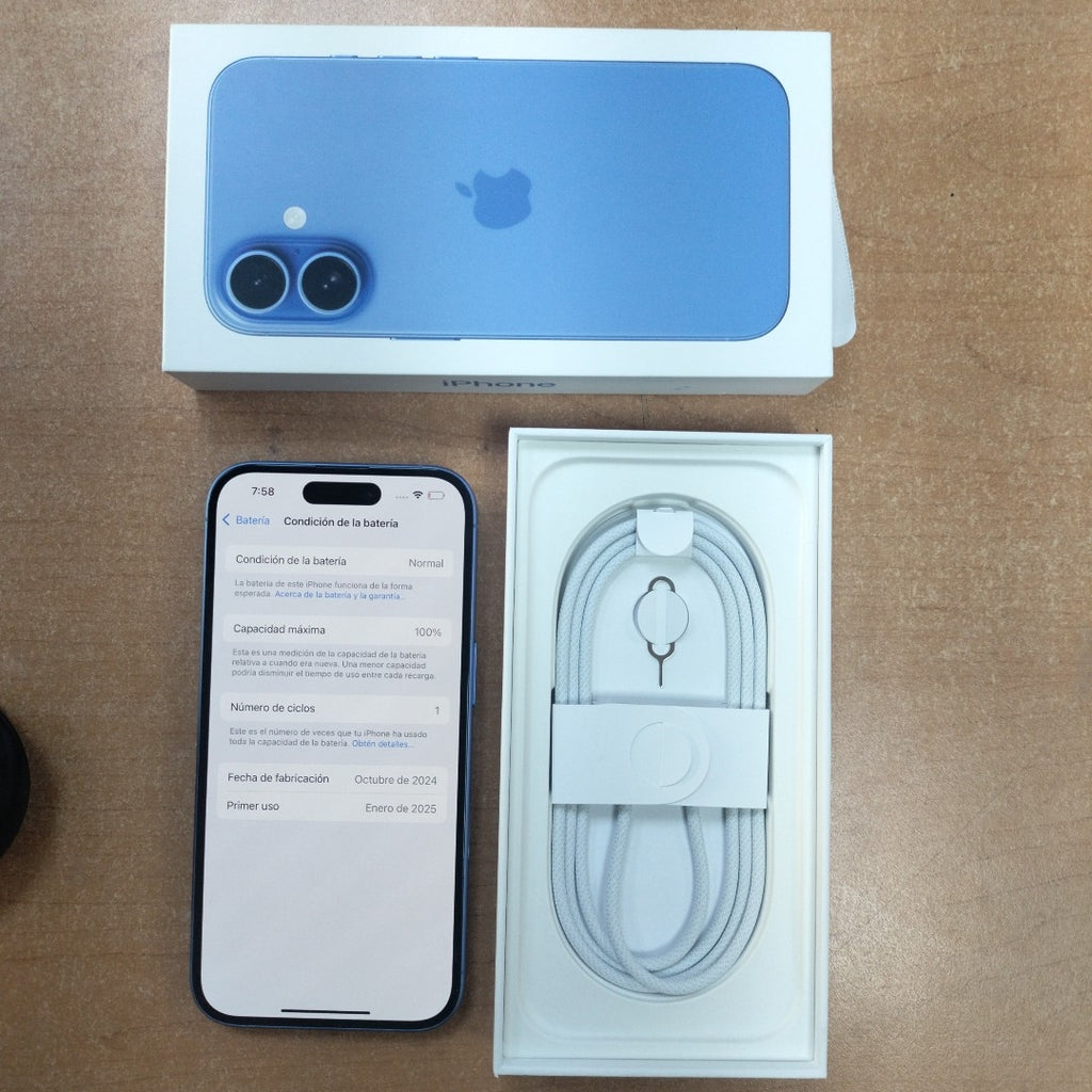 CELULAR APPLE IPHONE 16 A3286 (2024) 128 GB 8 GB RAM (SEMINUEVO)