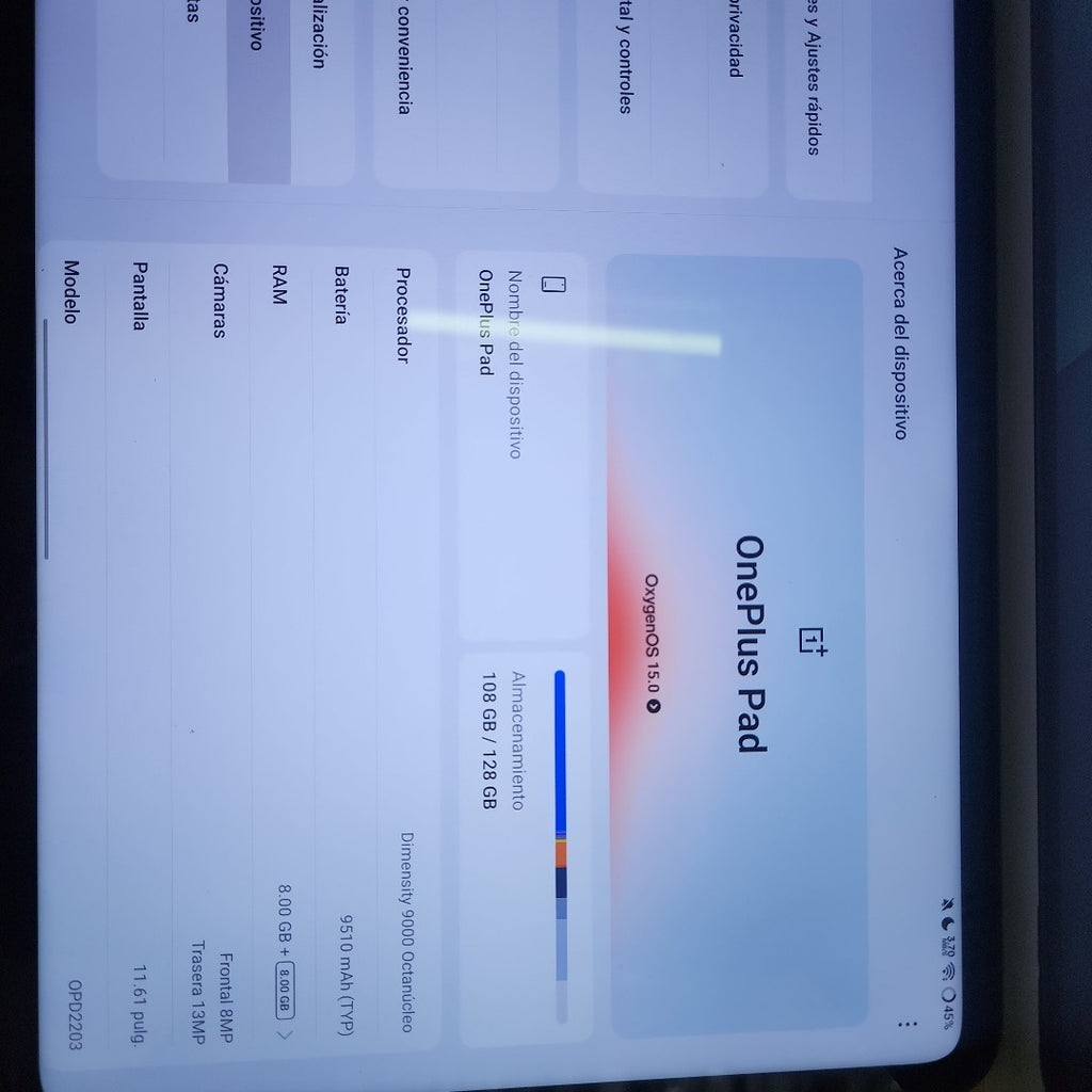 TABLETA ONE PLUS TAB OPD2203 (2023) 128 GB 8 GB RAM (SEMINUEVO)