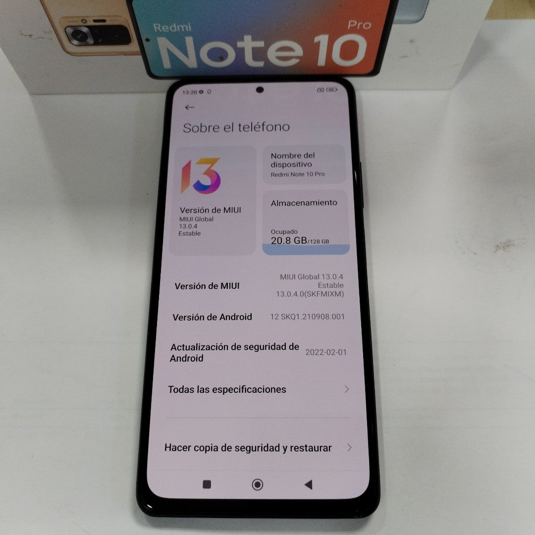 CELULAR XIAOMI REDMI NOTE 10 PRO M2101K6R 128 GB 6 GB RAM (SEMINUEVO)