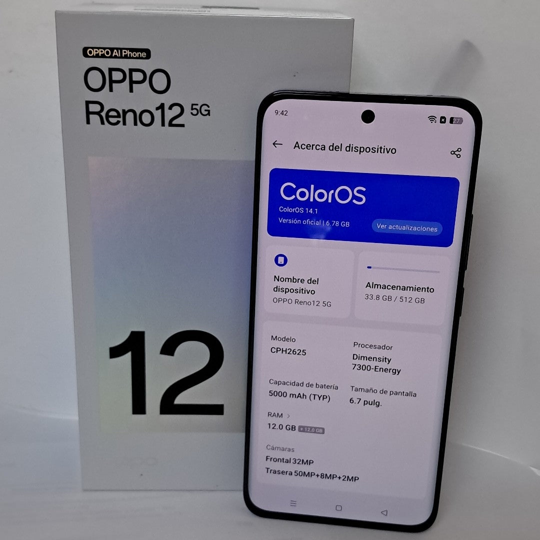 CELULAR OPPO   RENO12 5G CPH2625 (2024) 512 GB 12 GB RAM (SEMINUEVO)