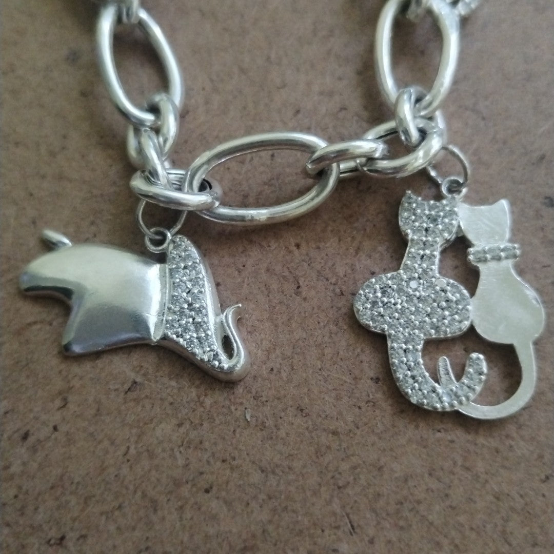 PULSERA ESPECIAL CON DIJES PLATA .925 14.7G (NUEVO)