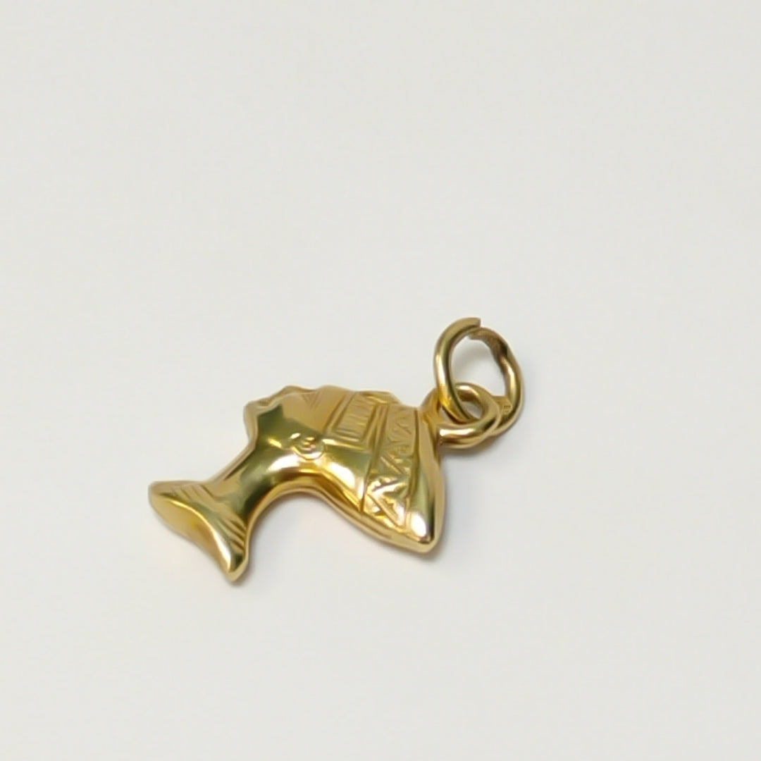 K1 0,70 GRMS 14 K ESPECIFICACIONES COMPLEMENTARIAS DIJE NEFERTITI ROTA REZA PERO (SEMINUEVO)