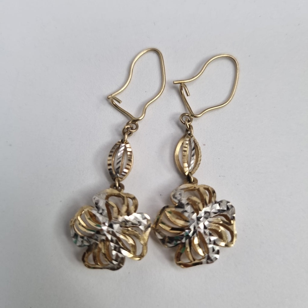 ARETES PAR. ORO, RODIADO 14 K 3.4 GRMS (SEMINUEVO)