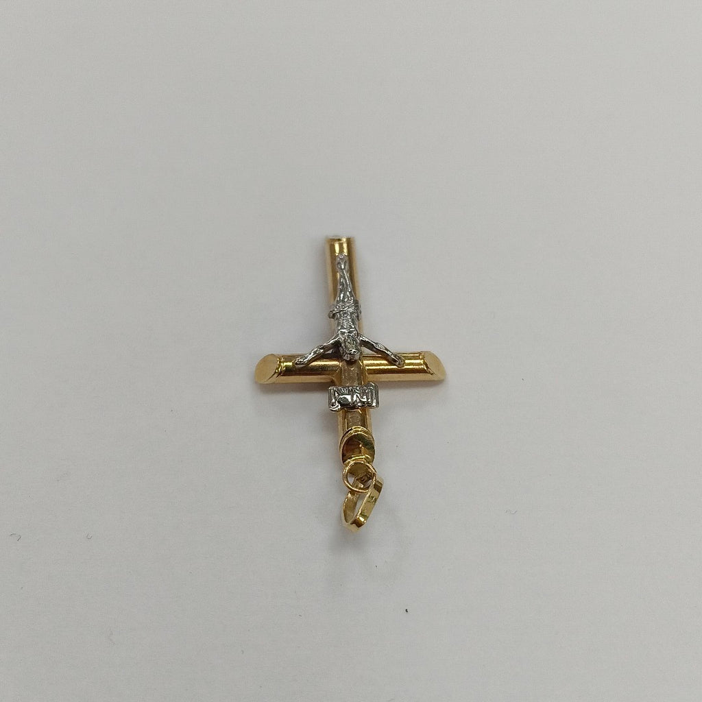 CRISTO. ORO, ORO BLANCO. 14 K 1 GRMS (SEMINUEVO)