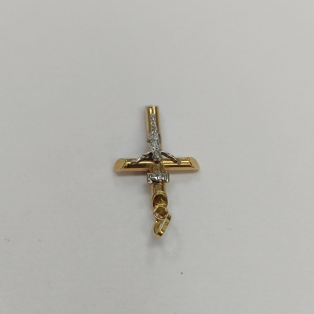 CRISTO. ORO, ORO BLANCO. 14 K 1 GRMS (SEMINUEVO)