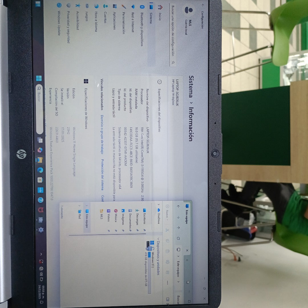 LAPTOP HP 14-DQ2531LA (2023) 512 GB SSD 16 GB RAM (SEMINUEVO)