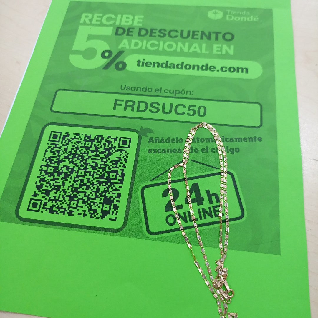 CADENA. ORO. 10 K 2.9 GRMS (SEMINUEVO)