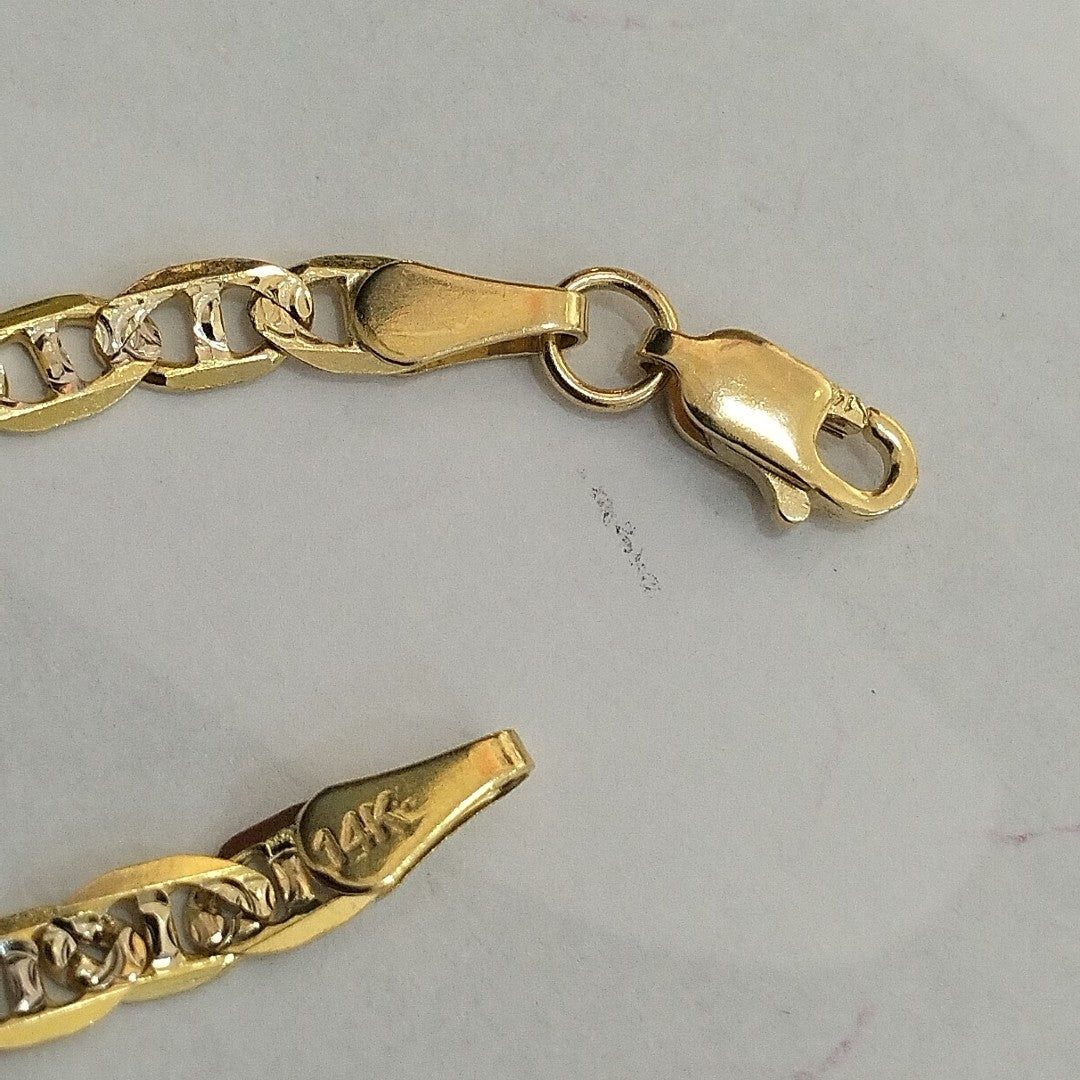 PULSERA TEJIDO MARINERO DIAMANTADO 4.5GR 18 CM (NUEVO)