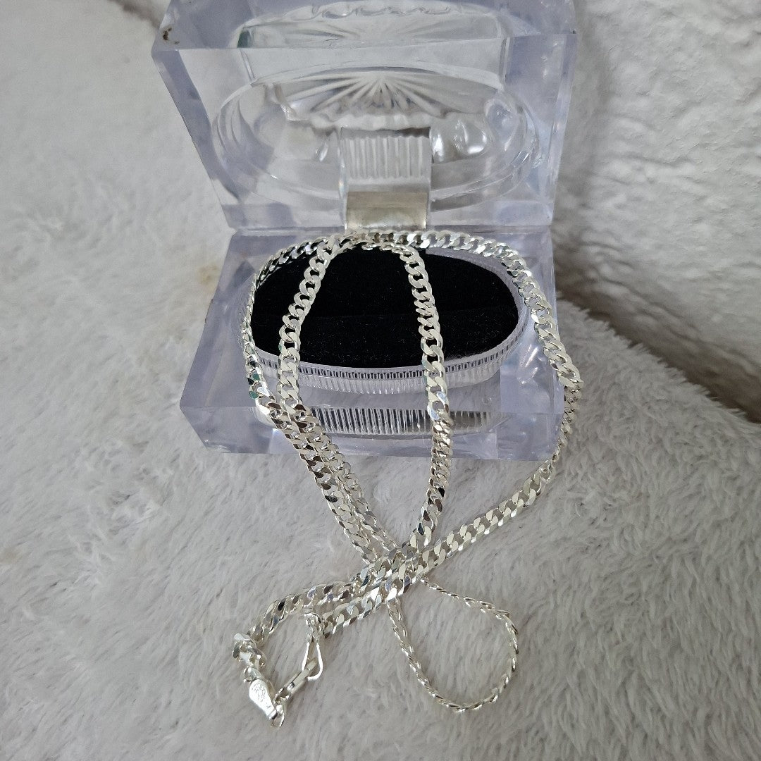 CADENA BARBADA PLATA .925 13.4G (NUEVO)