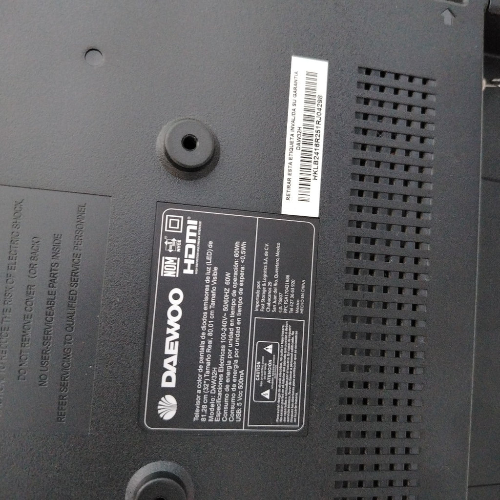 PANTALLA DAEWOO DAW32H 32" LED HD (SEMINUEVO)