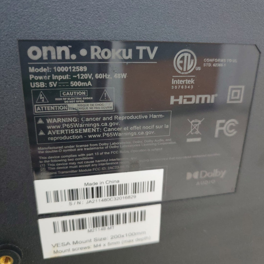 PANTALLA ONN 100012589 32" LED (SEMINUEVO)