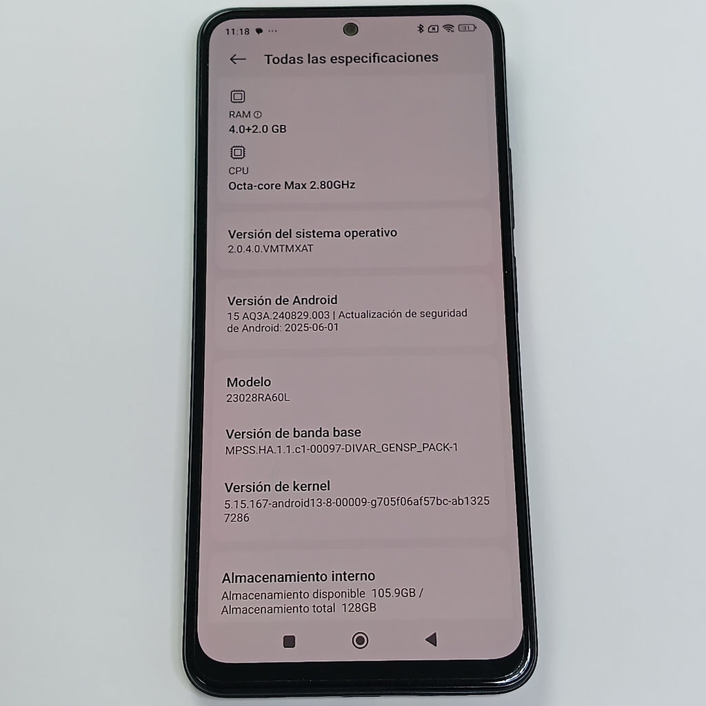 CELULAR XIAOMI REDMI NOTE 12 23028RA60L (2022) 128 GB 4 GB RAM (SEMINUEVO)