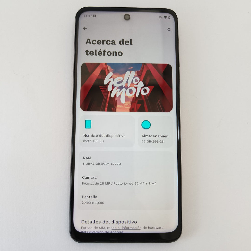 CELULAR MOTOROLA MOTO G55 5G XT2435-1(2024) 256 GB 8 GB RAM (SEMINUEVO)