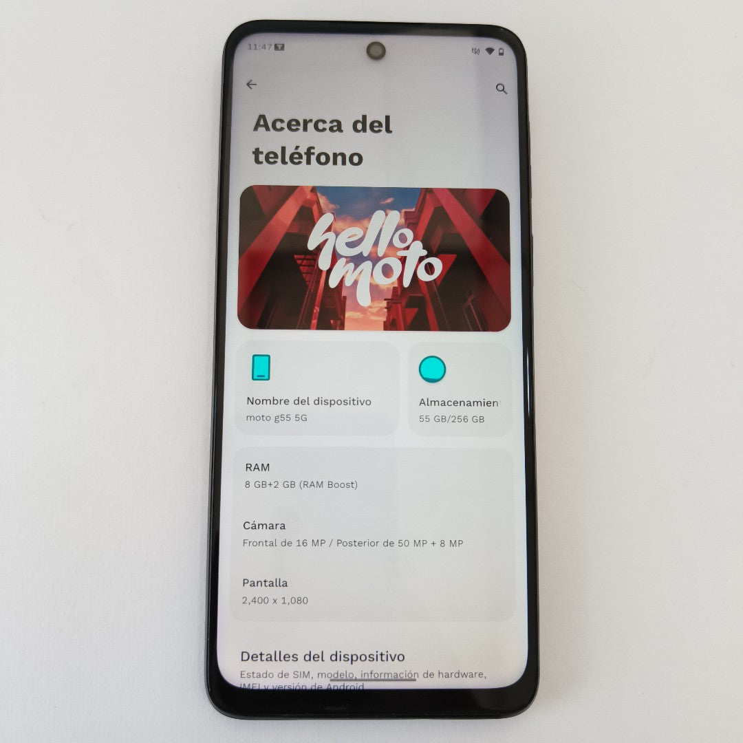 CELULAR MOTOROLA MOTO G55 5G XT2435-1(2024) 256 GB 8 GB RAM (SEMINUEVO)