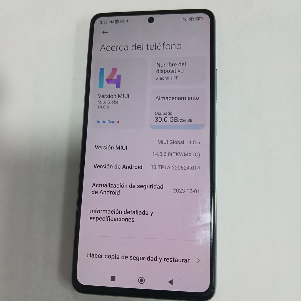 CELULAR XIAOMI 11T 21081111RG 256 GB 8 GB RAM (SEMINUEVO)