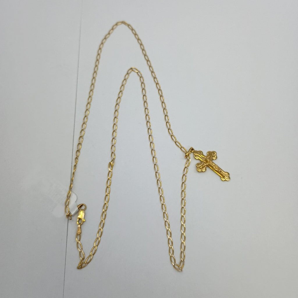 CADENA,CRUCIFIJO ORO 14 K 7,40 GRMS (SEMINUEVO)