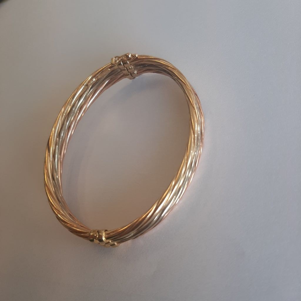 K1 10,50 GRMS 14 K ESPECIFICACIONES COMPLEMENTARIAS PULSERA RIGIDA ORO COMBINAD (SEMINUEVO)