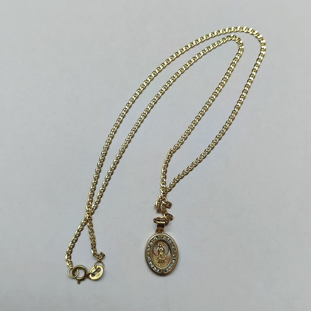 CADENA, MEDALLA RELIGIOSA. ORO. 10 K 2.3 GRMS (SEMINUEVO)