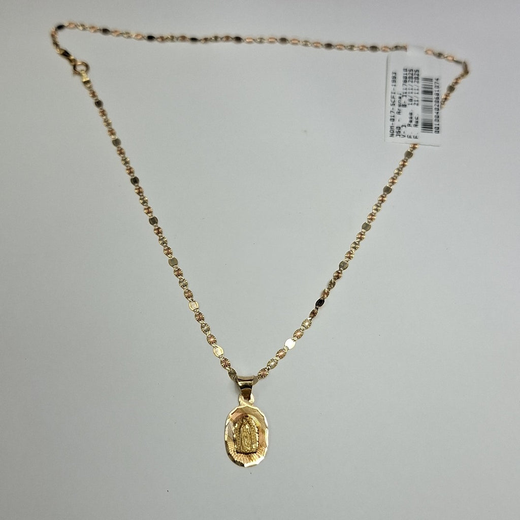 CADENA, MEDALLA RELIGIOSA. ORO. 14 K 2 GRMS (SEMINUEVO)