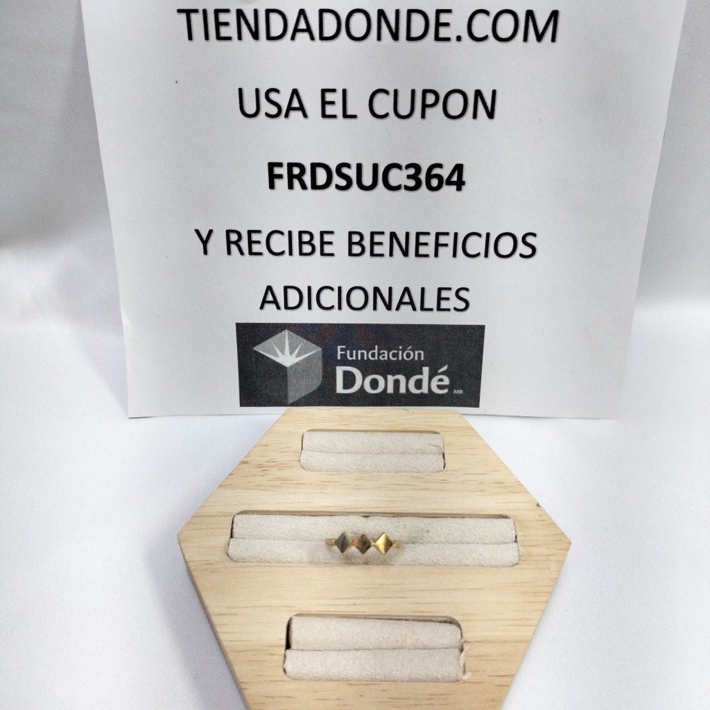 10326AND49070B490 FRD3 ANILLO ROMBOS TRES OROS ORO 14K 1.1GRS (NUEVO)