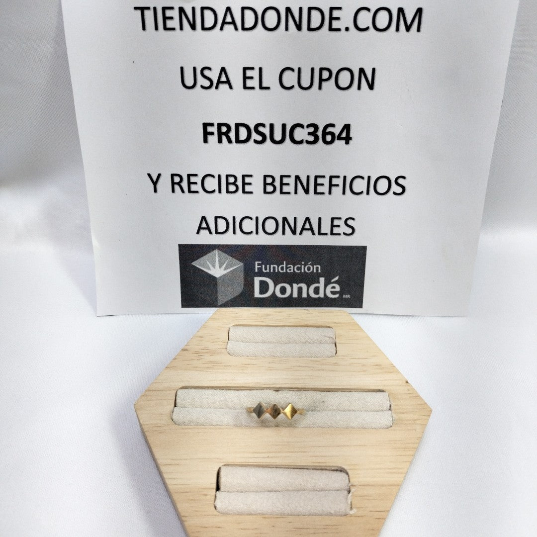 10326AND49070B490 FRD3 ANILLO ROMBOS TRES OROS ORO 14K 1.1GRS (NUEVO)