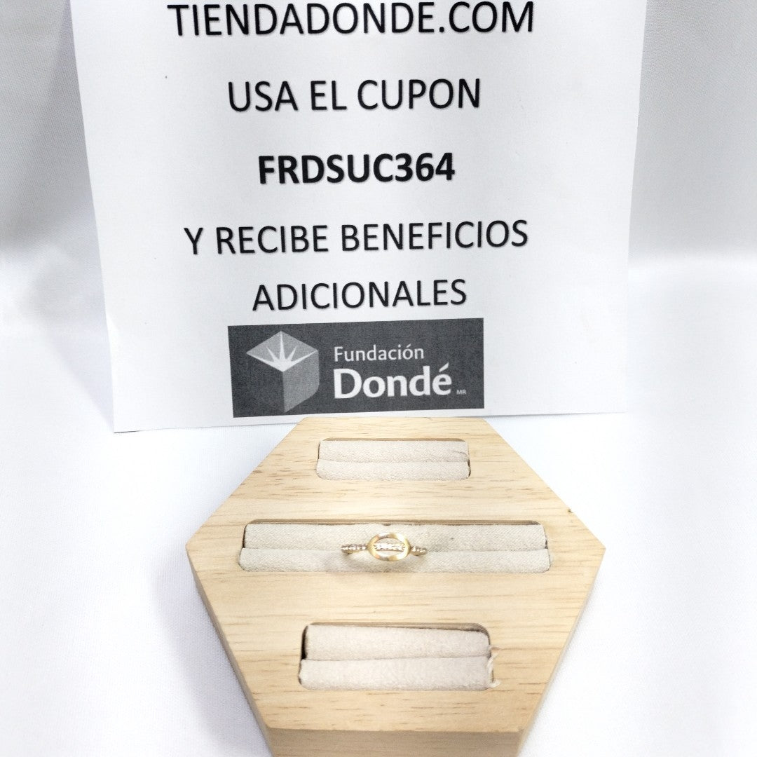 10029AND00065B2152 FRD11 ANILLO DE OVALO CON CIRCONIAS ORO 14K 1.1GRS (NUEVO)