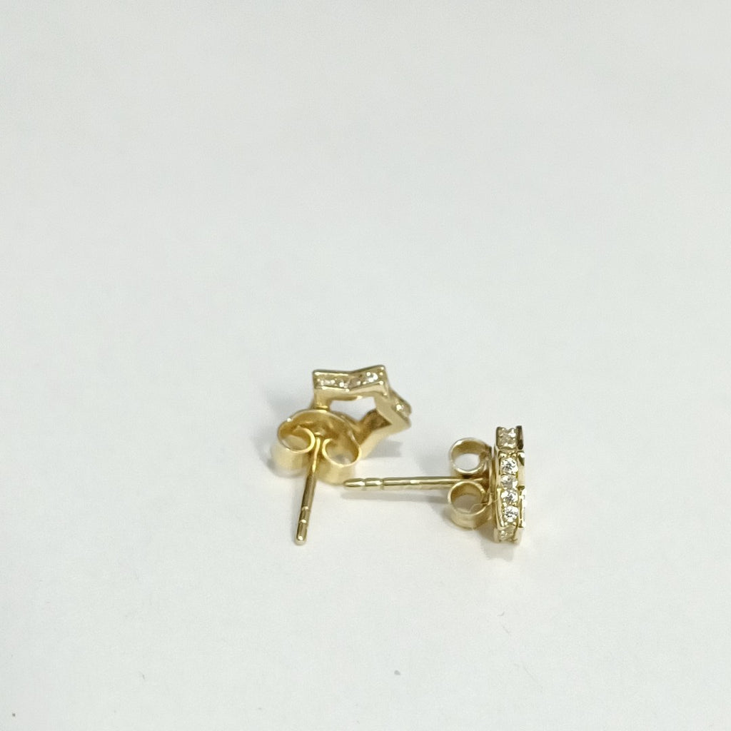 10419BRO00000B2589 FRD23 BROQUEL DE ESTRELLA CON CIRCONIAS A LOS COSTADOS ORO 14K 1.3GRS (NUEVO)