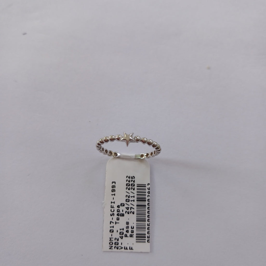 10003AND66675B666 FRD3 ANILLO DE BOLITAS CON ESTRELLA EN MEDIO O/B ORO 14K 1.2GRS (NUEVO)