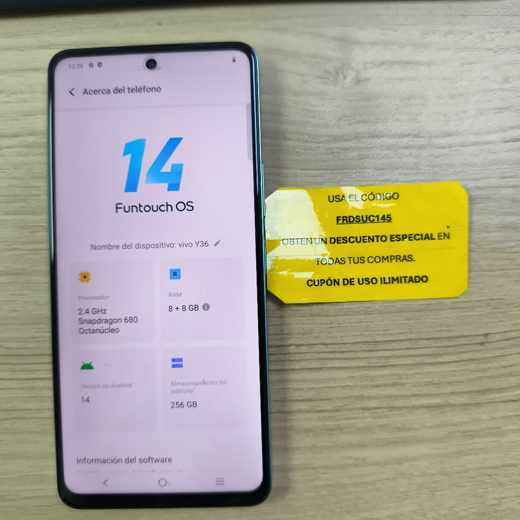 CELULAR VIVO Y36 V2247 256 GB 8 GB RAM (SEMINUEVO)
