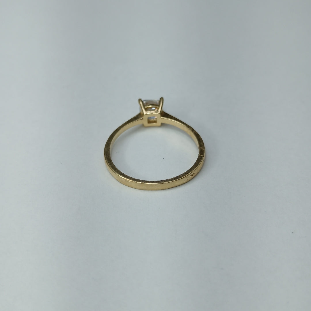 10431ANC21065B210 FRD3 SOLITARIO CON CIRCONIA CUADRADA 4 UÑAS O/A ORO 14K 2GRS (NUEVO)
