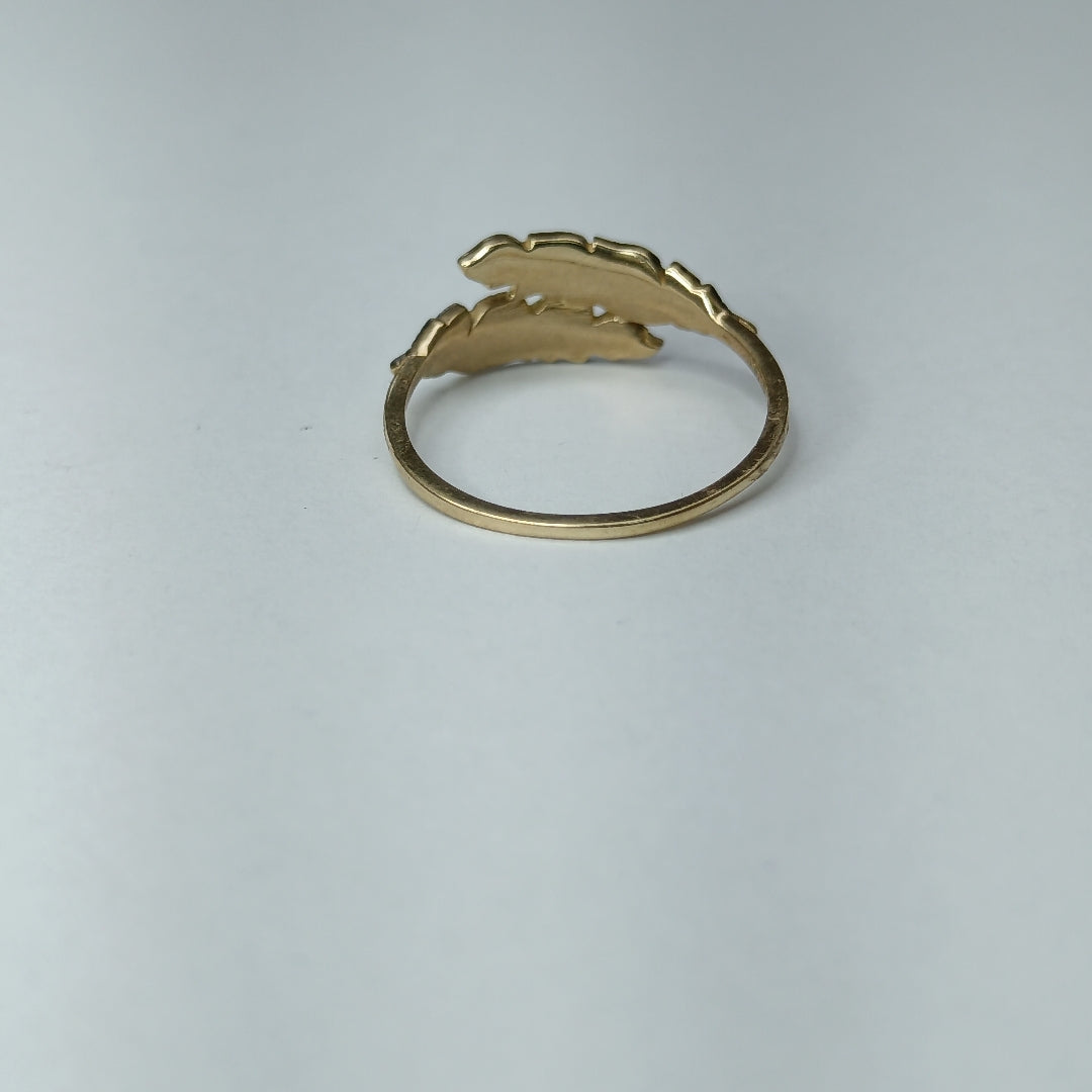 10221AND00080A4262 FRD23 ANILLO DE HOJAS 2 OROS ORO 10K 1.7GRS (NUEVO)