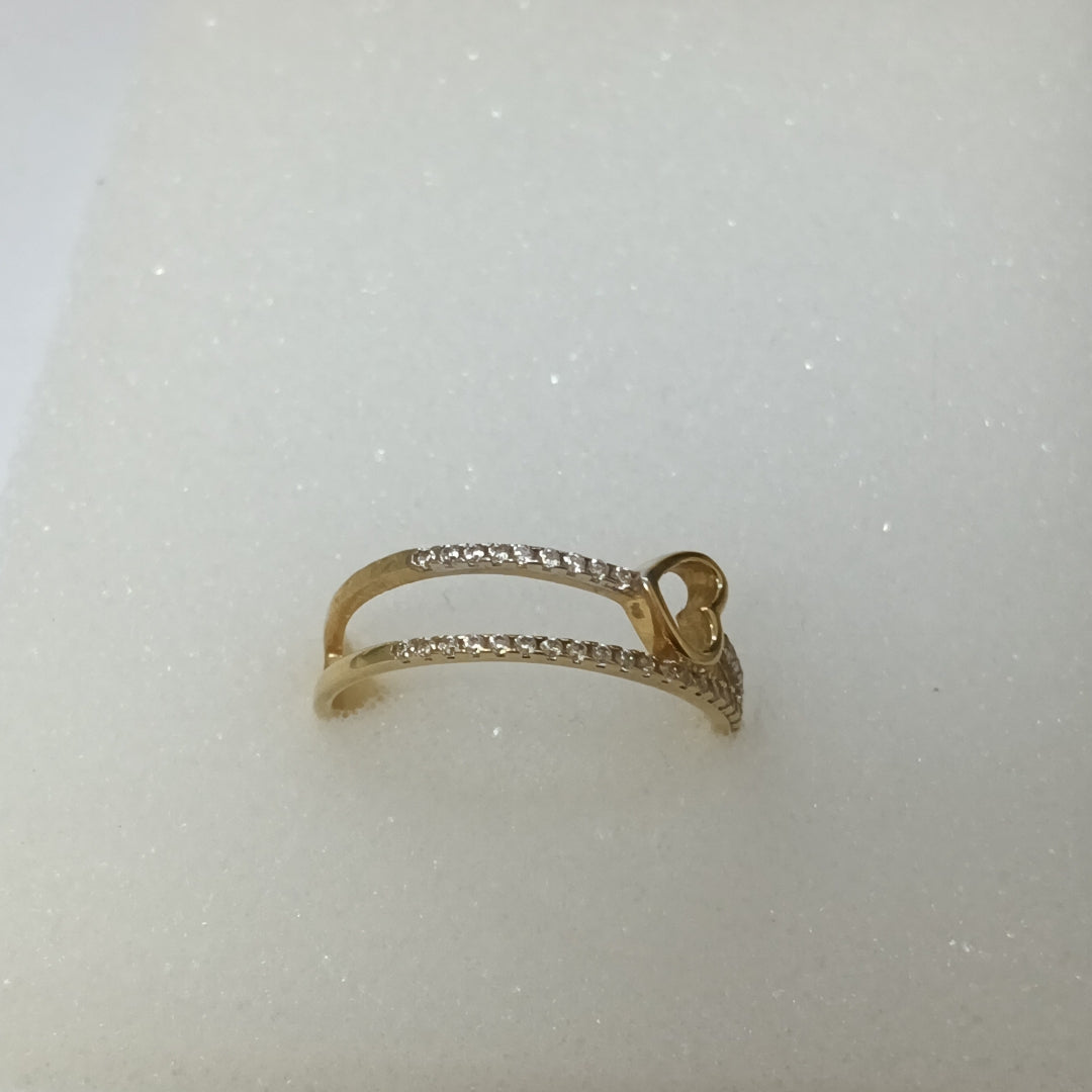 10029AND00070B2155 FRD11 ANILLO DE DOS HILOS CON CORAZON ORO 14K 2GRS (NUEVO)
