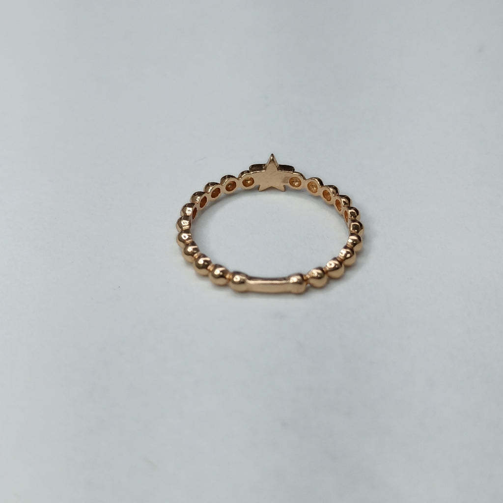 10326AND48360B483 FRD3 ANILLO DE BOLITAS CON UNA ESTRELLA EN MEDIO O/R ORO 14K 1.1GRS (NUEVO)