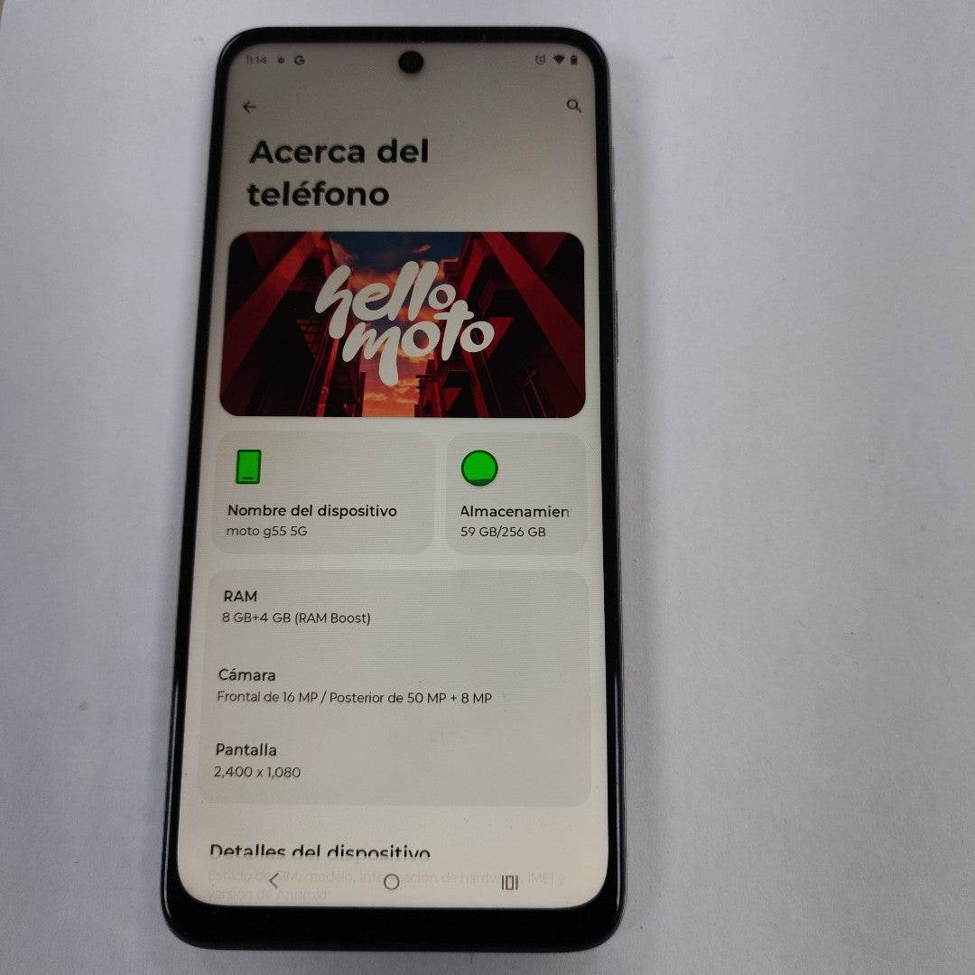 CELULAR MOTOROLA MOTO G55 5G XT2435-1(2024) 256 GB 8 GB RAM (SEMINUEVO)