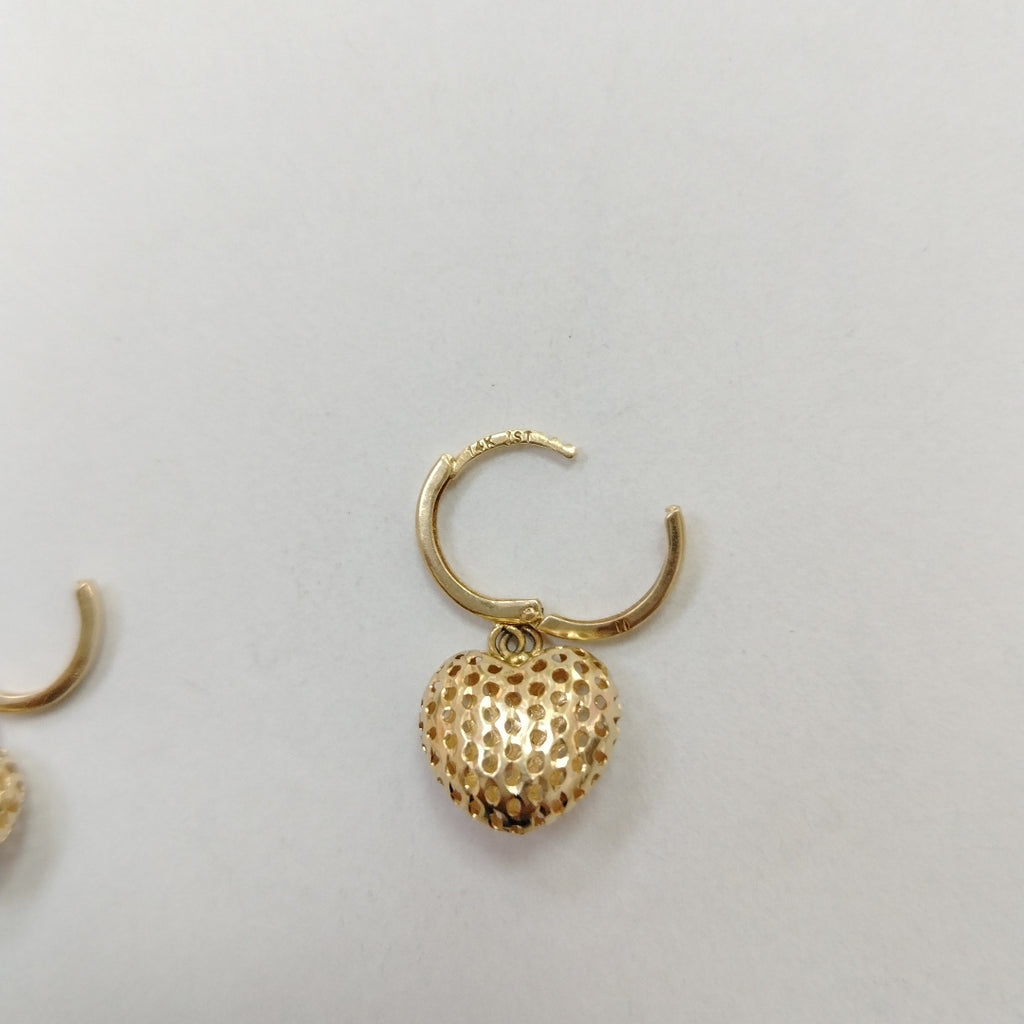 K1 1,90 GRMS 14 K ESPECIFICACIONES COMPLEMENTARIAS ARETES CORAZON (SEMINUEVO)