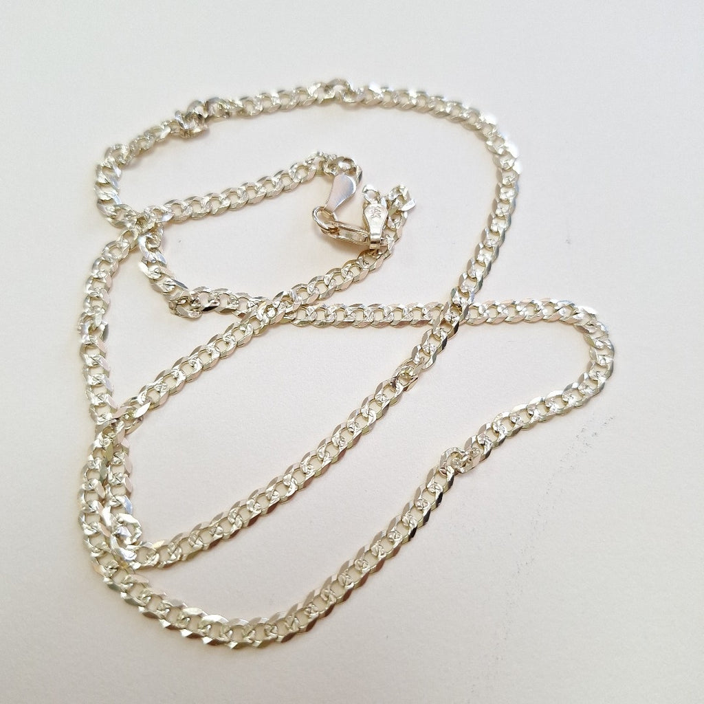 CADENA BARBADA DIAMANTADA 11.21GR 55 CM CM (NUEVO)