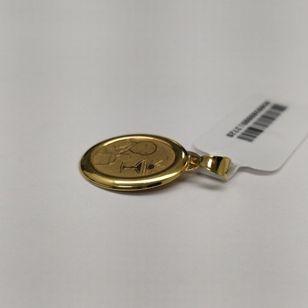 10275REL00000B784 FRD12 MEDALLA DE PRIMERA COMUNION NIÑO ORO 14K 0.9GRS (NUEVO)