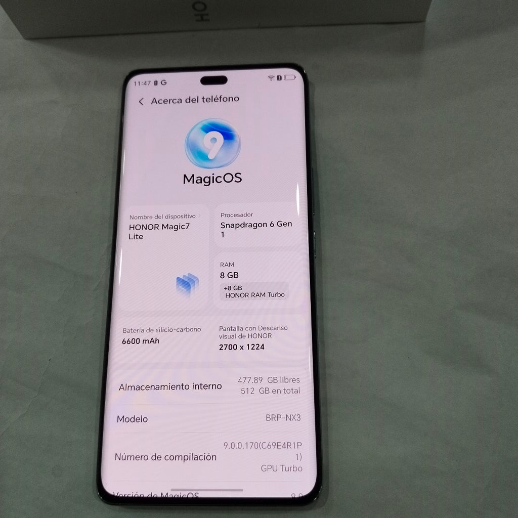 CELULAR HONOR MAGIC 7 LITE BRP-NX3 (2025) 512 GB 8 GB RAM (SEMINUEVO)
