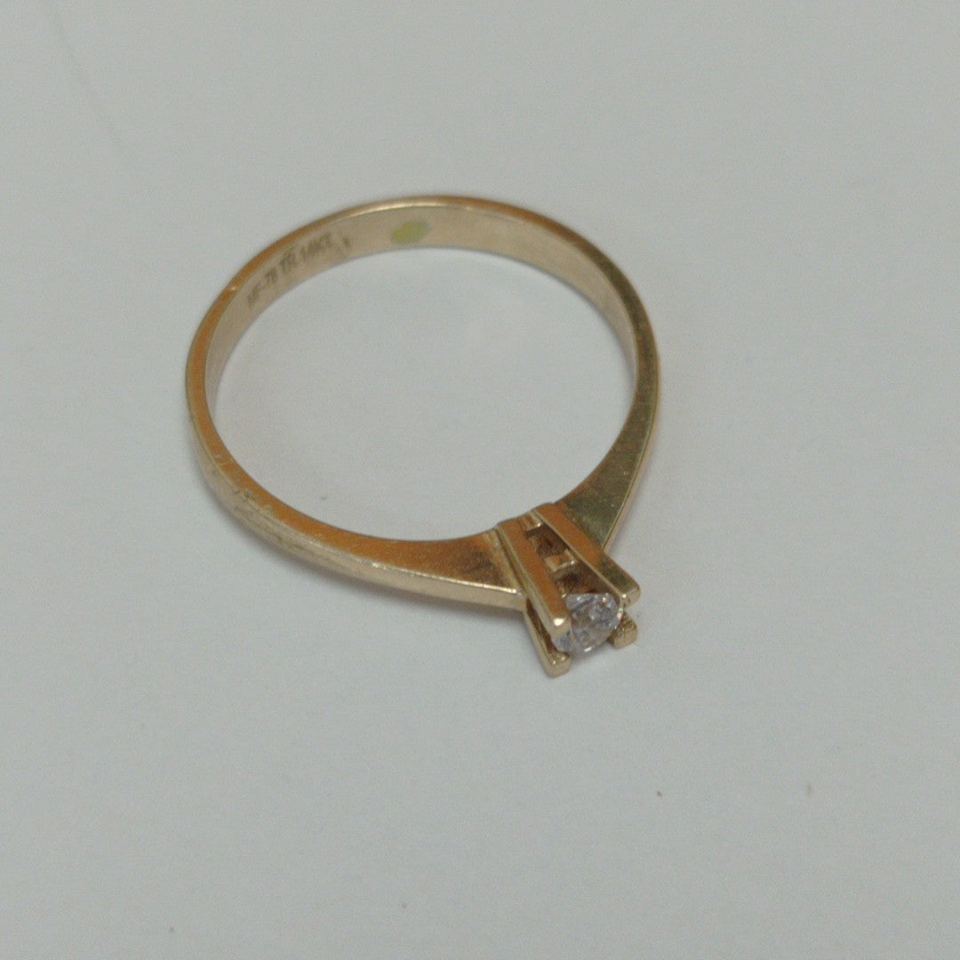 10024ANC00070B872 FRD6 SOLITARIO DELGADO CON CIRCONIA REDONDA CON BASE TIPAO A ORO 14K 2GRS (NUEVO)