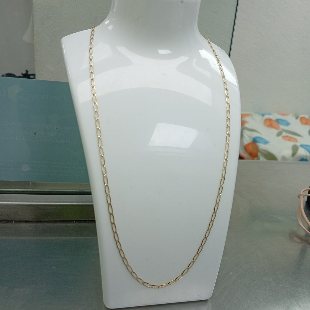 K1 4,10 GRMS 14 K ESPECIFICACIONES COMPLEMENTARIAS CADENA DIAMANTADA TEJIDO ESLA (SEMINUEVO)