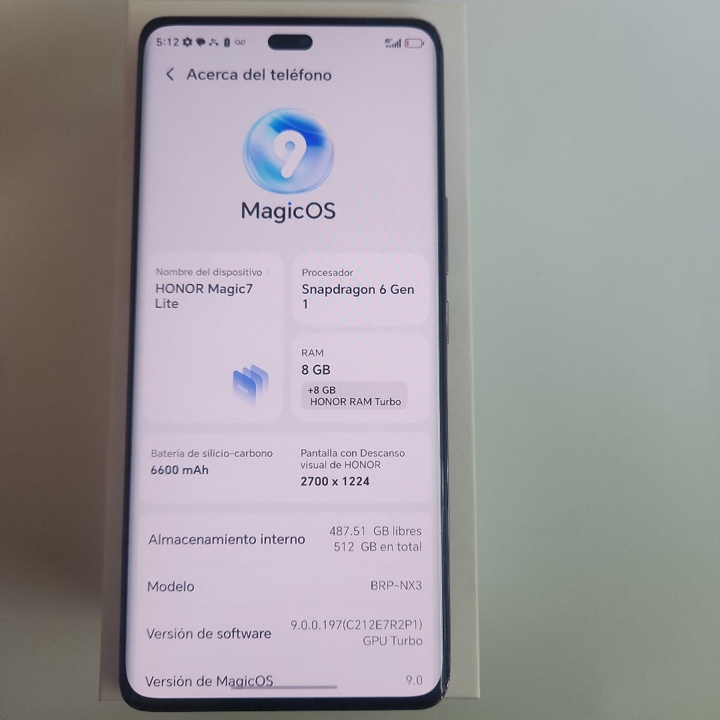 CELULAR HONOR MAGIC 7 LITE BRP-NX3 (2025) 512 GB 8 GB RAM (SEMINUEVO)