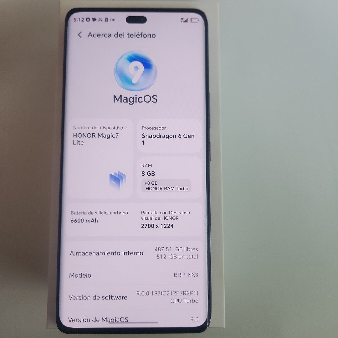 CELULAR HONOR MAGIC 7 LITE BRP-NX3 (2025) 512 GB 8 GB RAM (SEMINUEVO)