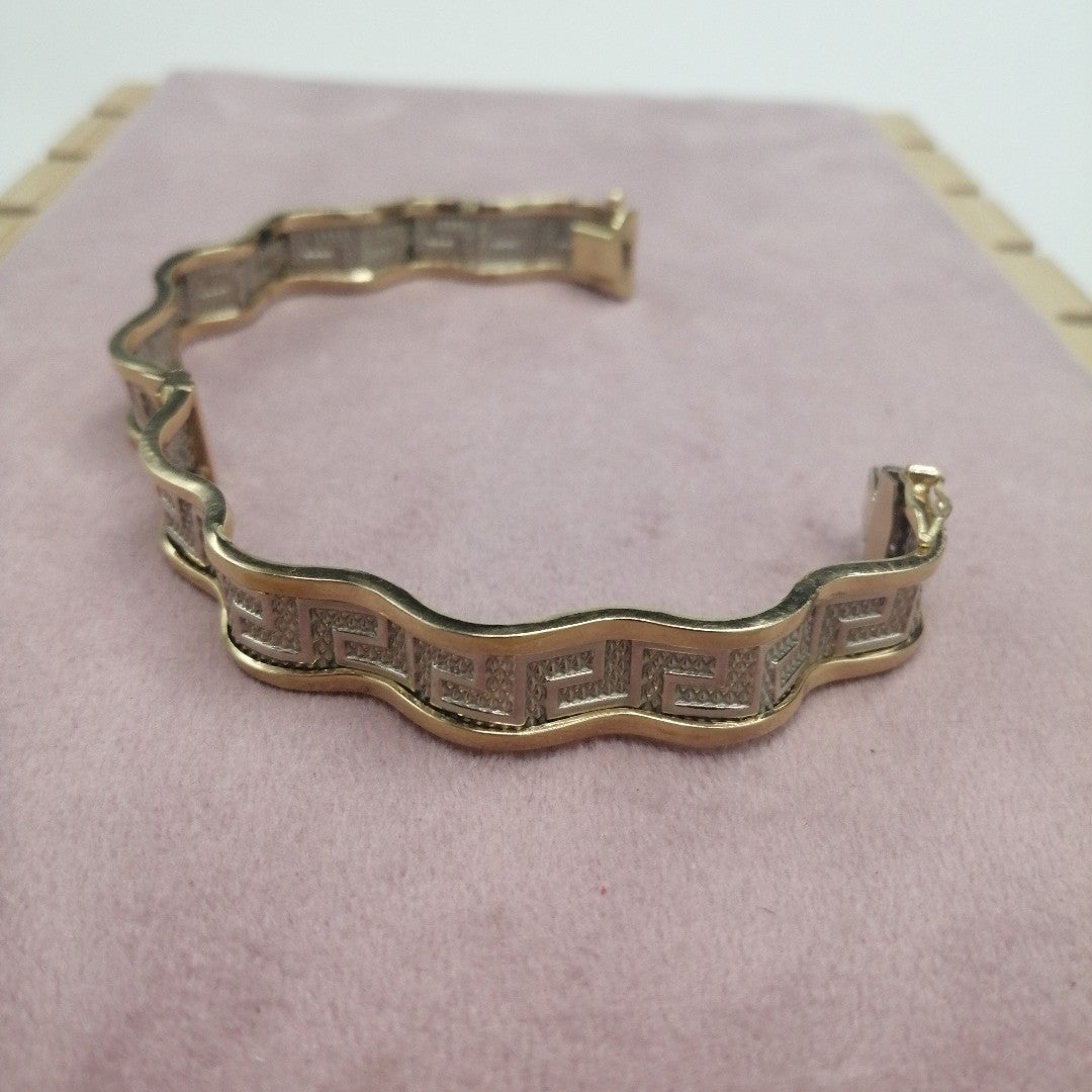 K1 12,10 GRMS 14 K ESPECIFICACIONES COMPLEMENTARIAS PULSERA RIGIDA ORO COMBINAD (SEMINUEVO)