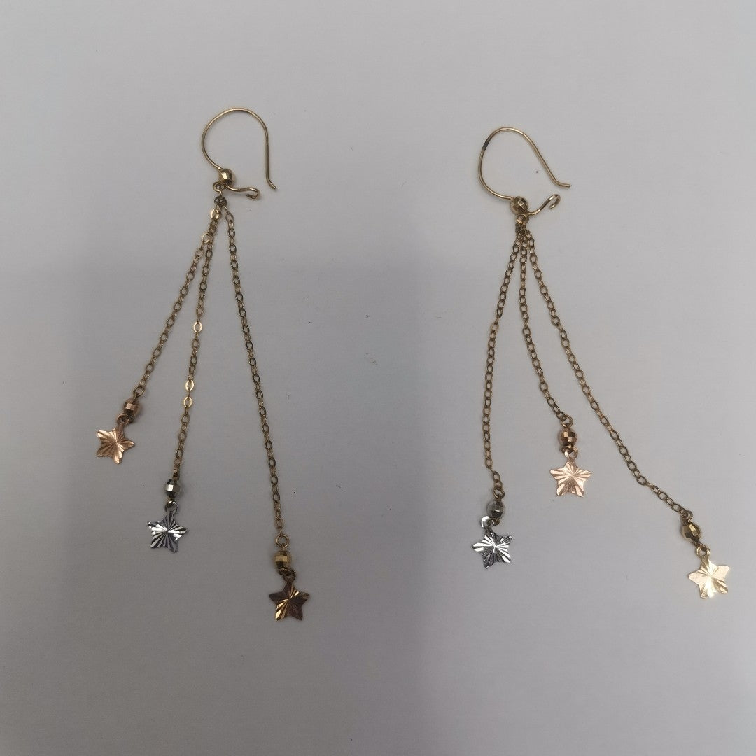 K1 1,60 GRMS 14 K ESPECIFICACIONES COMPLEMENTARIAS ARETES MOTIVO ESTRELLAS ORO C (SEMINUEVO)