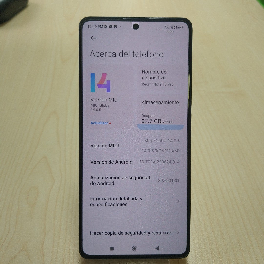 CELULAR XIAOMI REDMI NOTE 13 PRO 23117RA68G (2023) 256 GB 8 GB RAM (SEMINUEVO)