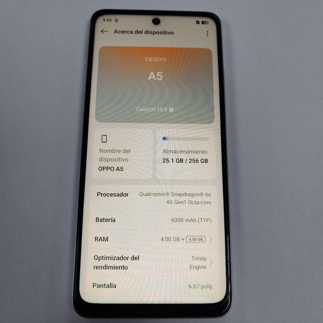 CELULAR OPPO  A5 CPH2727 (2025) 256 GB 4 GB RAM (SEMINUEVO)