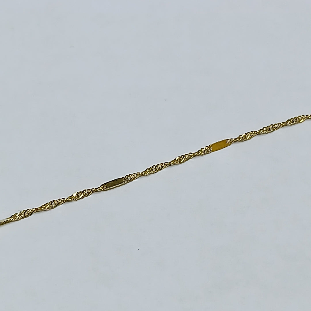 K1 1,00 GRMS 14 K ESPECIFICACIONES COMPLEMENTARIAS CADENA DE ORO TEJIDO ESPECIAL (SEMINUEVO)